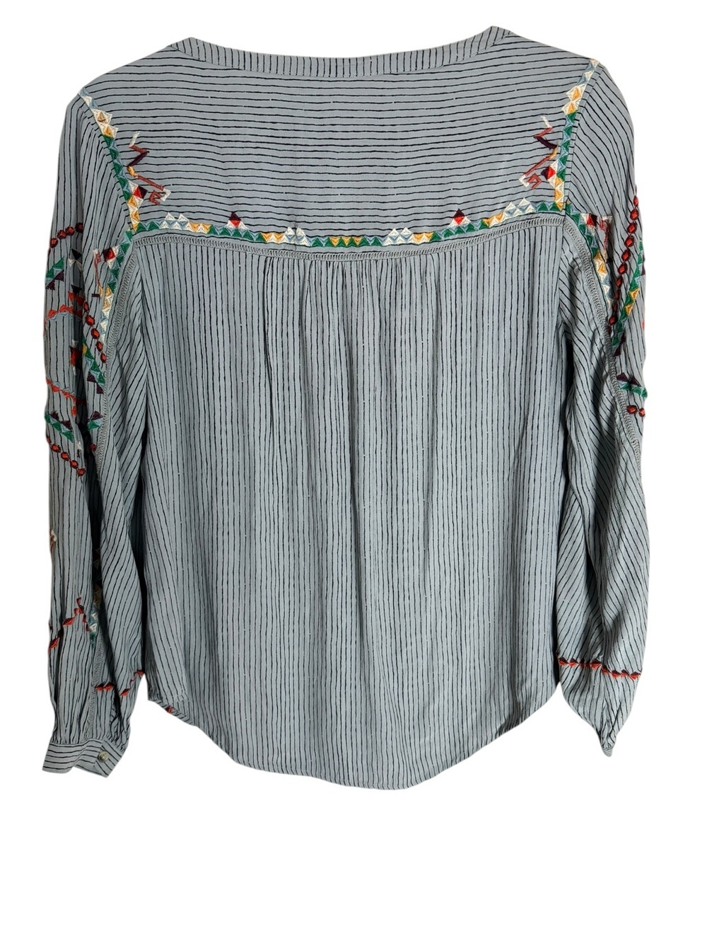 Anthropologie Akemi + Kin Embroidered Boho Peasant Blouse Size 2 - Picture 5 of 9